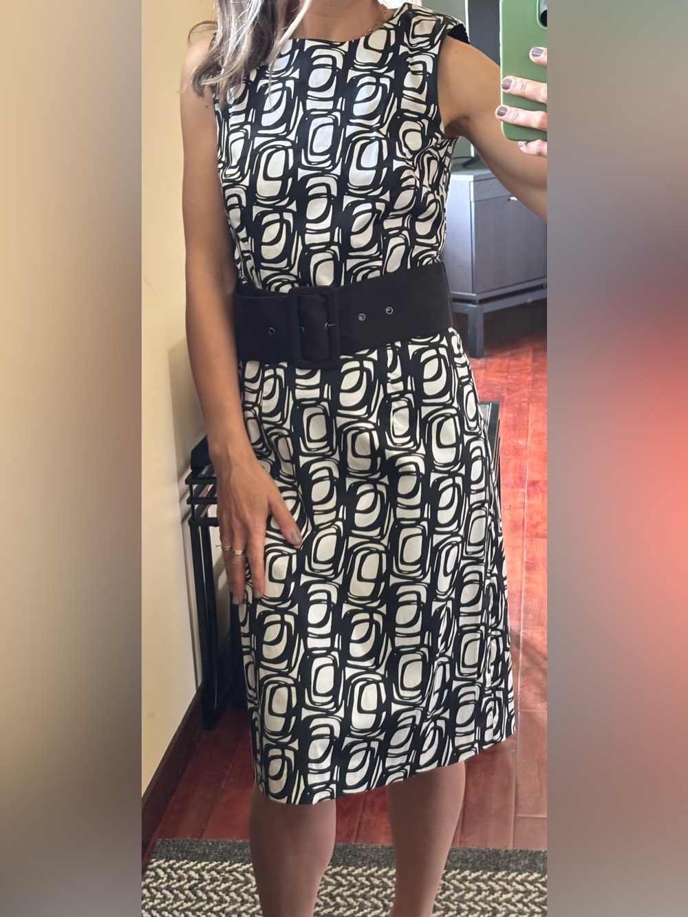 H&M Black and White dress with the belt